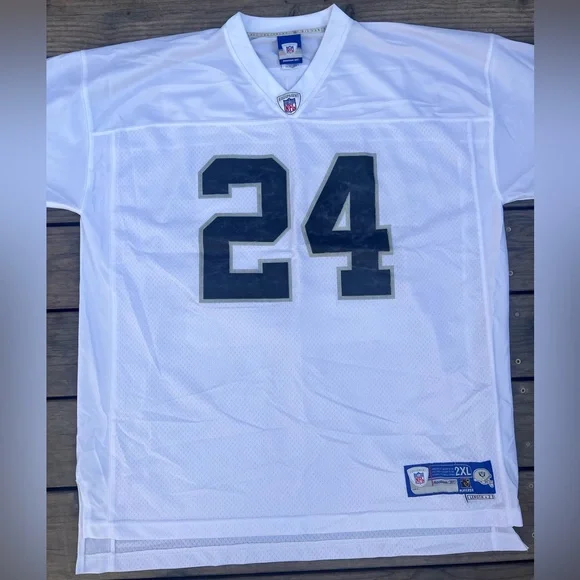 Oakland Raiders Michael Huff #24 Reebok White Away Jersey - Picture 2 of 8